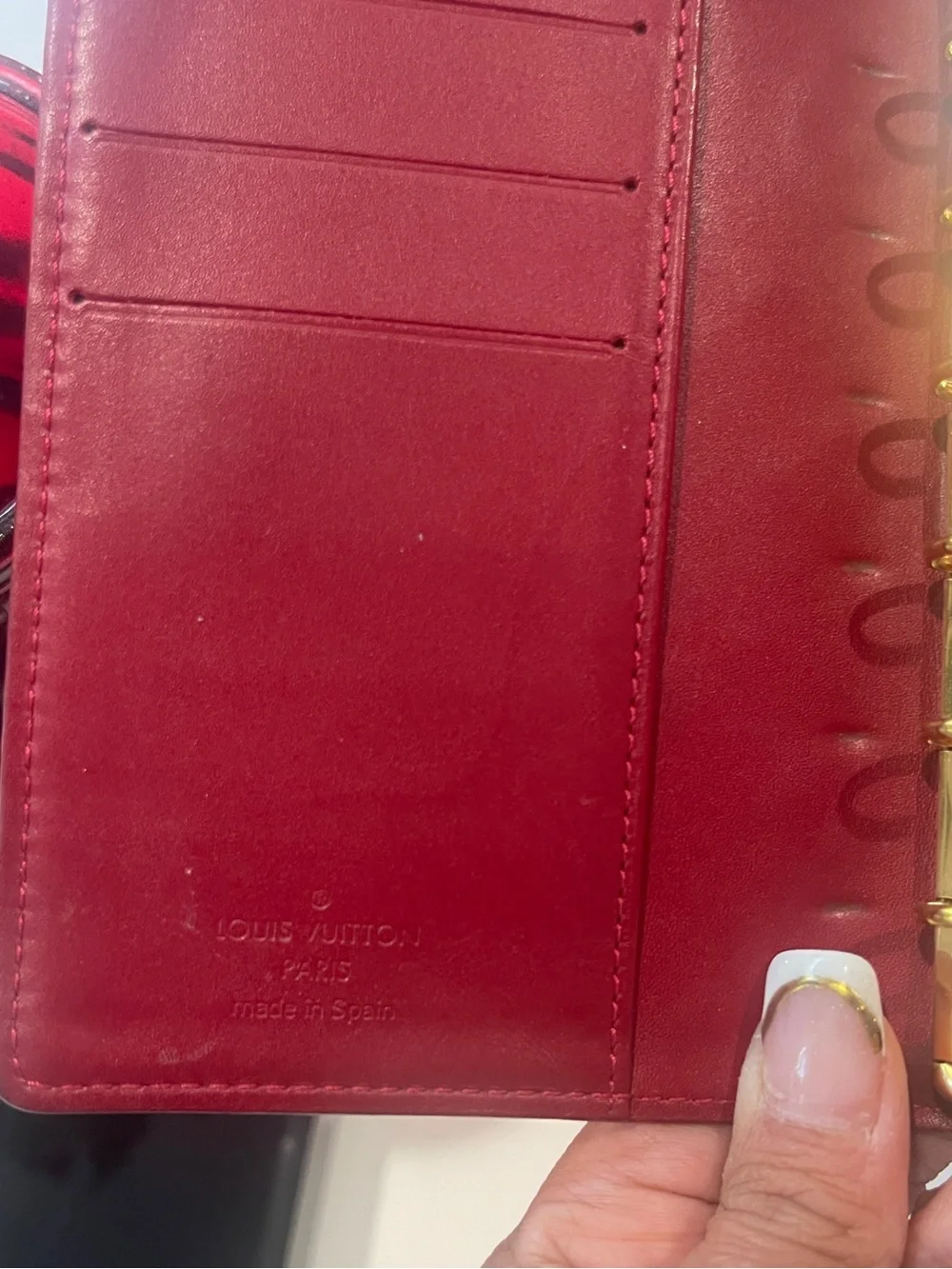 LOUIS VUITTON Agenda PM in Red Monogram Vernis
